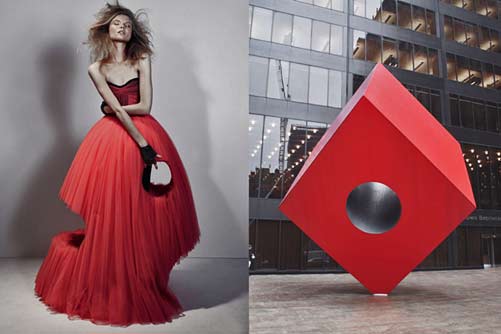 Noguchi-inspired-gown victor-rolf-red-cube-by-isamu-noguchi-in-new-york-fubiz-media