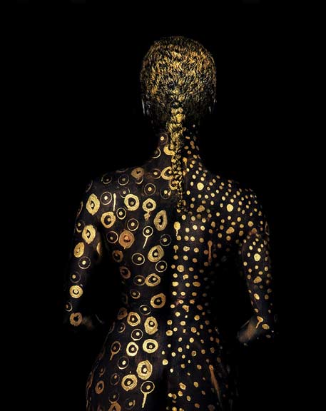 Lina-Iris-Viktorblack-gold-body-paint Viktor--Painter--Subject--Photographer-—-Lina-Iris-Viktor-The-Signs-and-Symbols-Appear