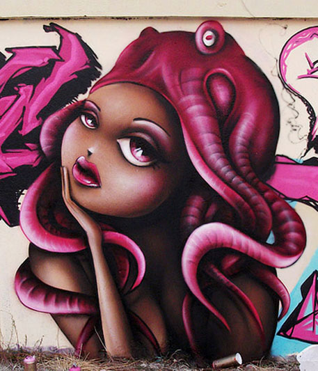 paris-octopus-wall-mural Vinne- pink ocotpus-street-art