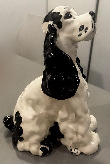 Kay-Finch-large-cocker-spaniel Vintage American California-art-pottery-Kay-Finch-large-cocker-spaniel-