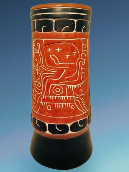 Armando-de-Mexico-fotted-vase Vintage-Art-Pottery-Large-Vase-11inch-Signed-Armando-de-Mexico