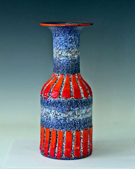 Vintage-Bitossi-Italian-Art-Pottery-Incised-Carved-Vase-Raymor-Netter Vintage-Bitossi-Italian-Art-Pottery-