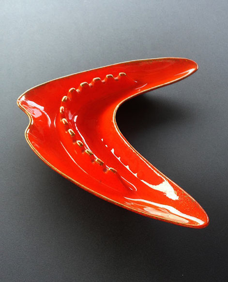 Vintage-California-Style-Ceramic-Pottery-Boomarang-Ash-Tray Vintage-California-Style-Ceramic-Pottery-Boomarang-Ash-Tray
