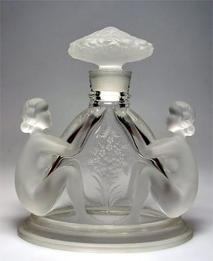 Vintage-perfume-bottle-nude-figures Vintage-frosted glass perfume-bottle-nude-female figures