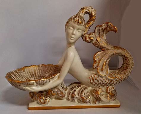 Vintage-Royal-Haeger-Mermaid-Planter---#514---14tall Vintage-Royal-Haeger-Mermaid-Planter
