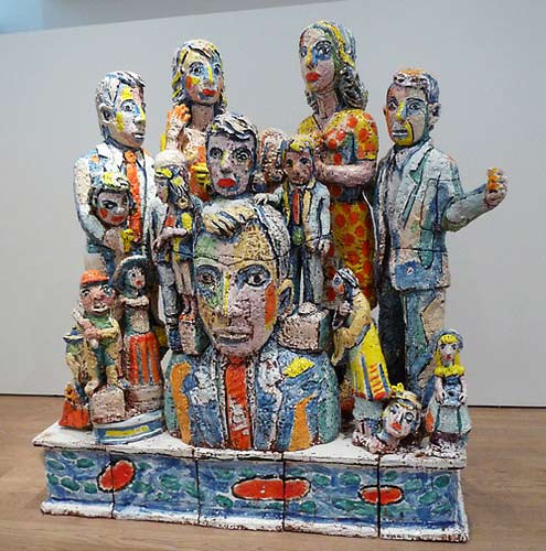 Viola-Frey-sculpture Viola-Frey ceramic sculpture of a mixed collection of people