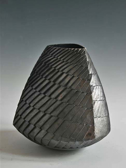 Ashraf-Hanna-vase Ashraf Hanna Small Angular Carved Vessel