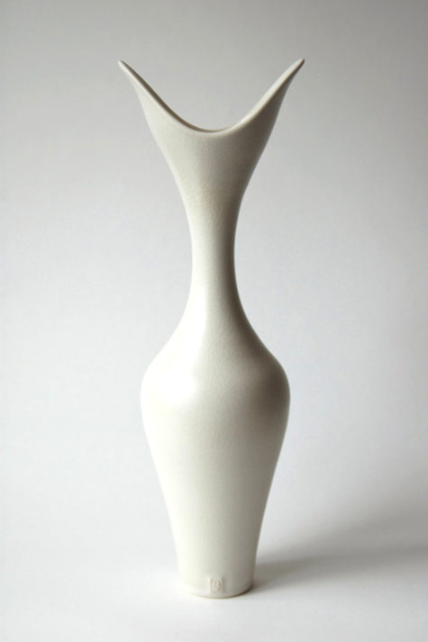 Vivienne-Foley-Tall-Forked-Vase Vivienne Foley Tall Forked Vase-ivory-crackle-glazed-porcelain-44-cm