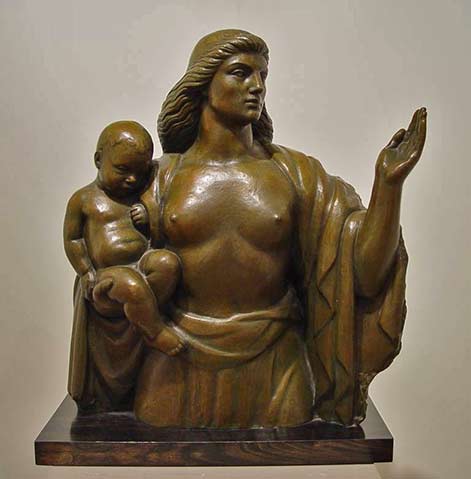 Walter-Kirtland-Hancock_1938-Mother__Child_BROCK-&-CO1_l Walter-Kirtland-Hancock mother holding her child sculpture