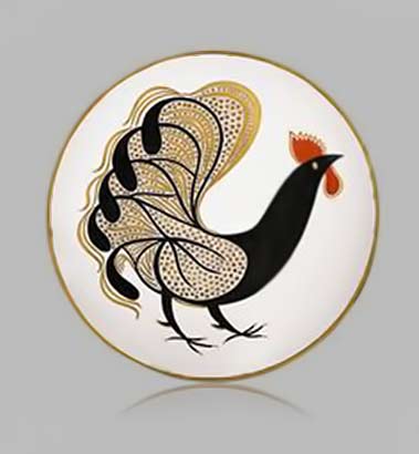 Waylande-Gregory-Studios-Rooster-motif-plate