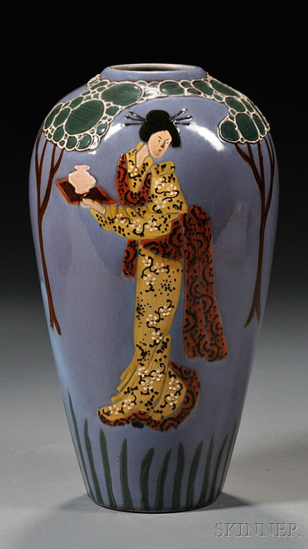 Weller-Jap-Birdimal-Vase-437x779 Weller Jap Birdimal Vase