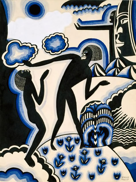 Winold-Reiss(1886ー1953)African-Fantasy--The-Awakening c 1925
