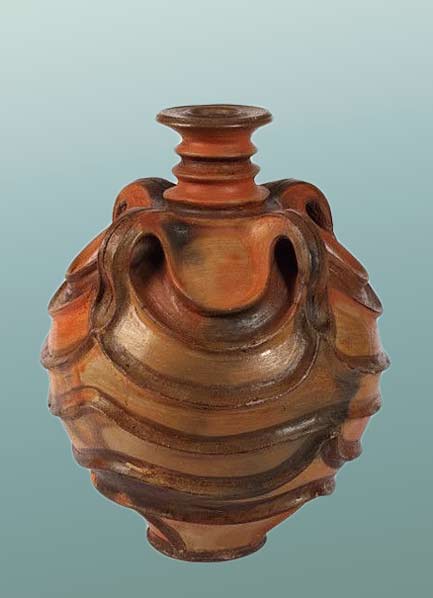 Pottery-by-Igbo people Pot With-four-handles,-earthenware-with-applied-sculptural-elements,-possibly-Igbo-people,-Nigeria--ca