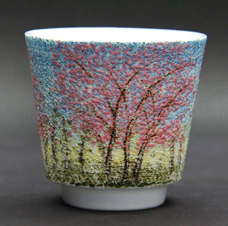 Yasunori-Nakao-(Suzumi) Yasunori-Nakao pink blossom tea cup